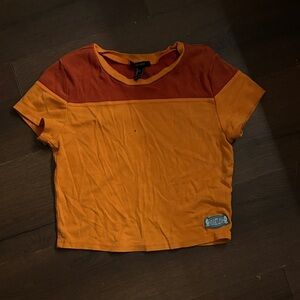 Forever 21 Orange and Red Crop Top